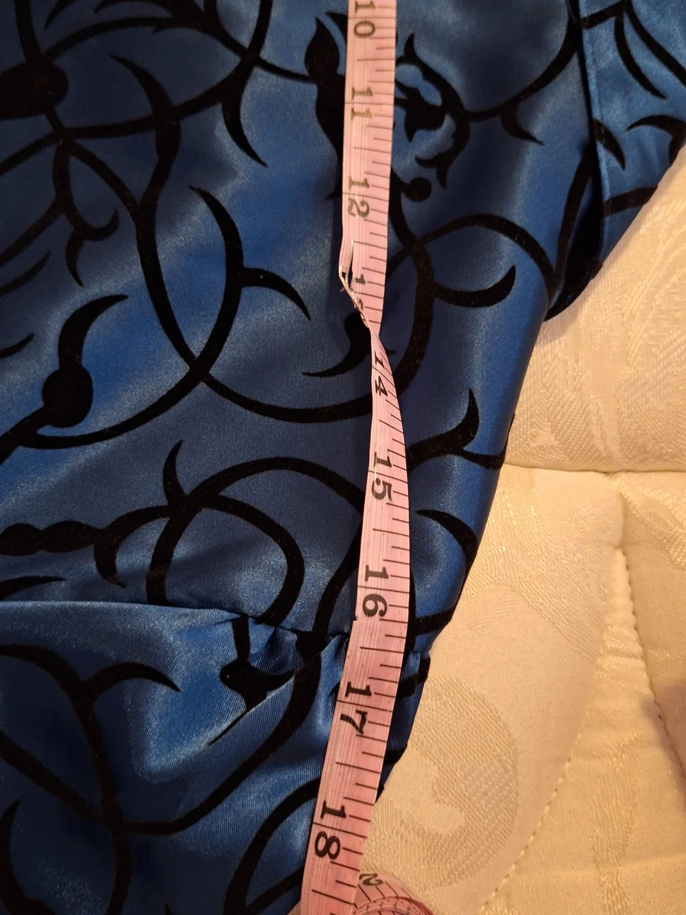 Lane Bryant Blue Floral Velvet Burnout Button-Up Top
